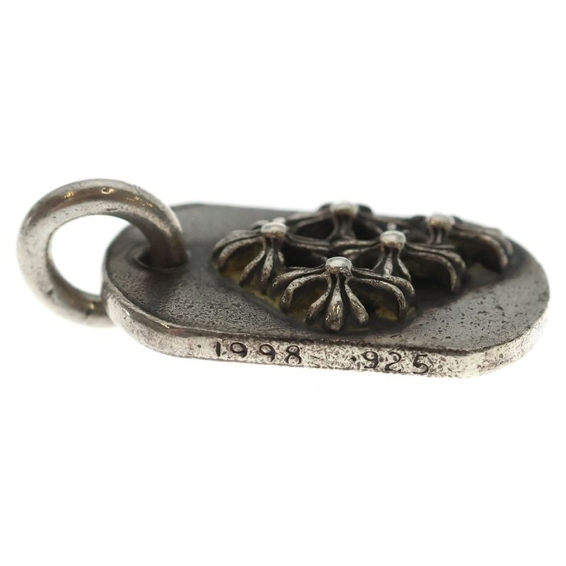 Chrome Hearts Raised Dogtag Dog Tag Charm Silver Necklace Top