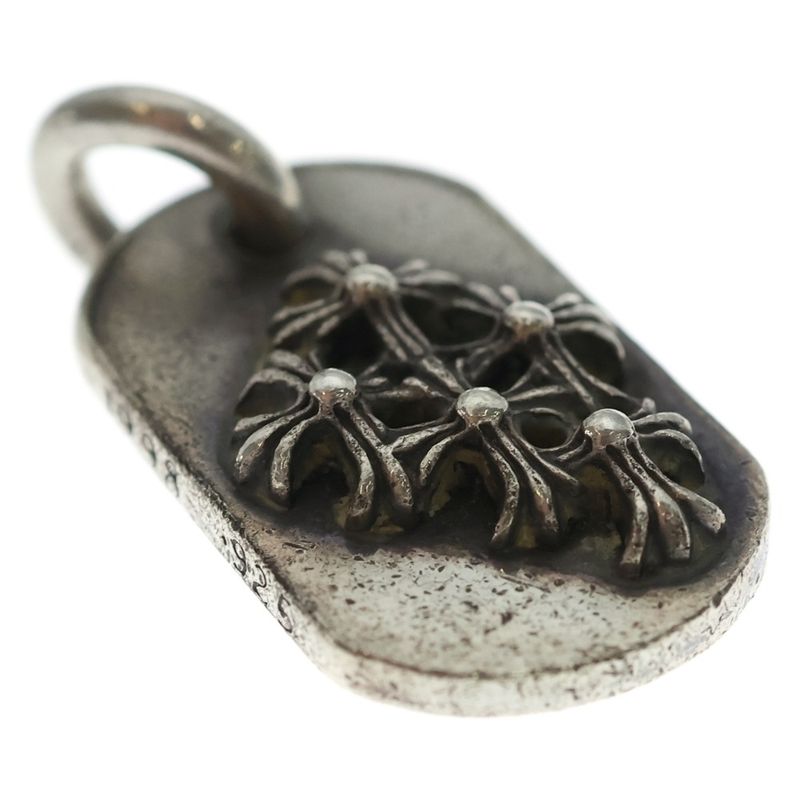 Chrome Hearts Raised Dogtag Dog Tag Charm Silver Necklace Top