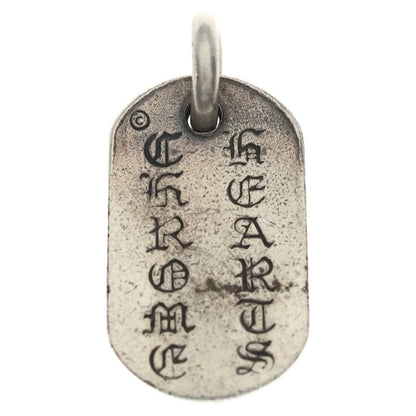 Chrome Hearts Raised Dogtag Dog Tag Charm Silver Necklace Top