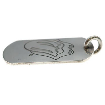 Chrome Hearts D Tag Lrg LT Dog Tagura Zilip and Tan Pendant Top Silver