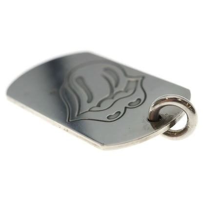 Chrome Hearts D Tag Lrg LT Dog Tagura Zilip and Tan Pendant Top Silver