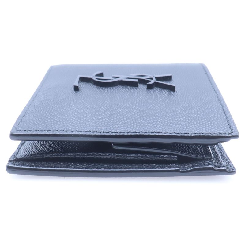 Saint Laurent Paris YSL Logo Cassandra Bifold Wallet Black