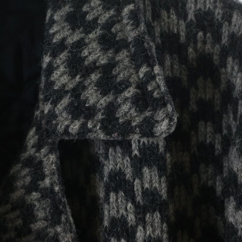 Dolce & Gabbana Wool Knit Double Breasted Peacoat Jacket Gray