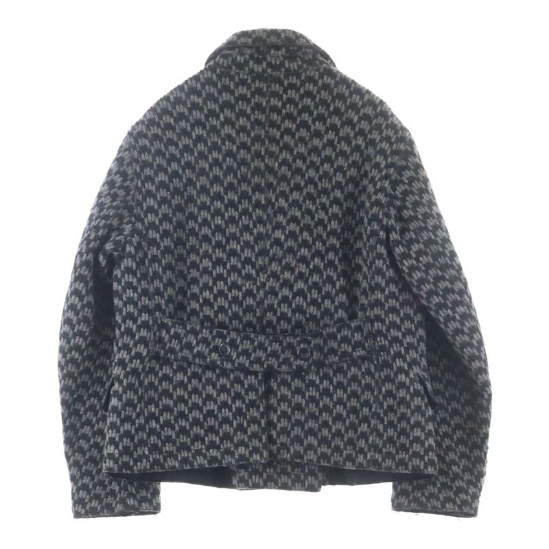 Dolce & Gabbana Wool Knit Double Breasted Peacoat Jacket Gray