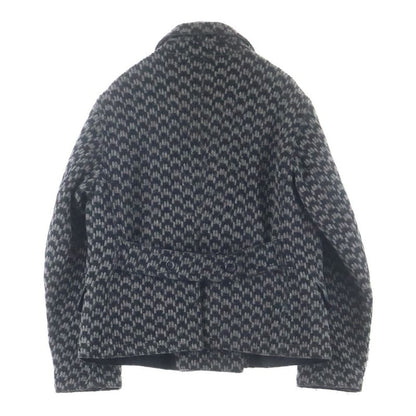 Dolce & Gabbana Wool Knit Double Breasted Peacoat Jacket Gray