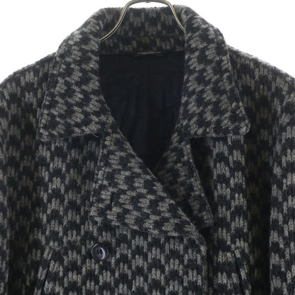 Dolce & Gabbana Wool Knit Double Breasted Peacoat Jacket Gray