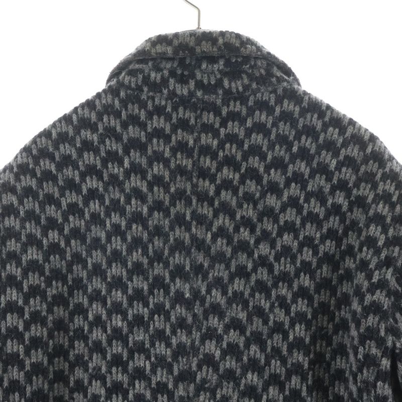 Dolce & Gabbana Wool Knit Double Breasted Peacoat Jacket Gray