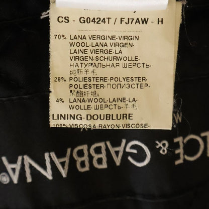 Dolce & Gabbana Wool Knit Double Breasted Peacoat Jacket Gray