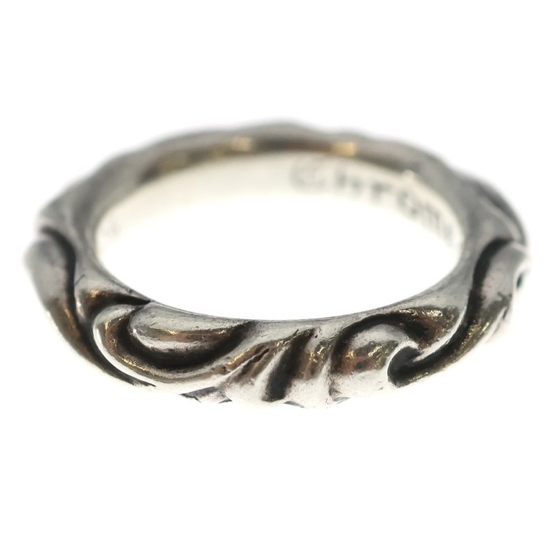 Chrome Hearts Scrl Band Scroll Ring Silver