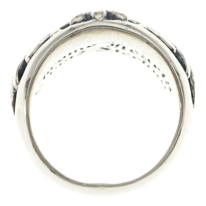 Chrome Hearts Flrl Crs Dmnd Floral Cross Ring Aftermarket Diamond Silver