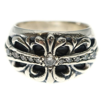 Chrome Hearts Flrl Crs Dmnd Floral Cross Ring Aftermarket Diamond Silver