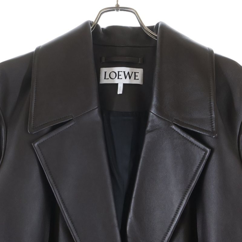 Loewe Pleated Coat in Nappa Lambskin Pressed