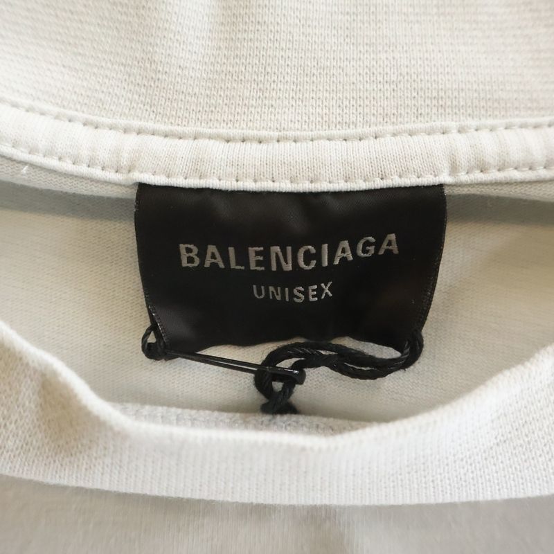 Balenciaga Flight Seal Logo Tee Front Shirt Light Blue