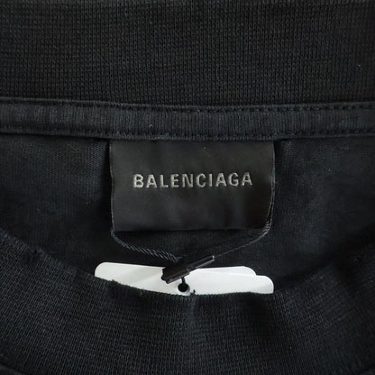 Balenciaga Logo Motif Emo T-Shirt Front Embroidery Crew Neck Short Sleeve