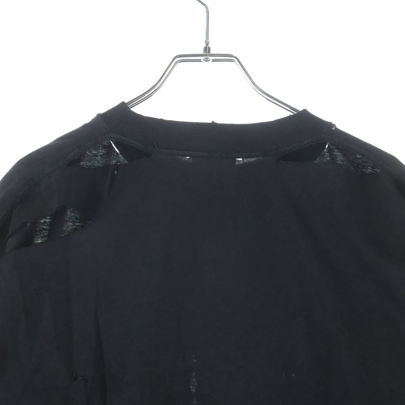 Balenciaga Logo Motif Emo T-Shirt Front Embroidery Crew Neck Short Sleeve