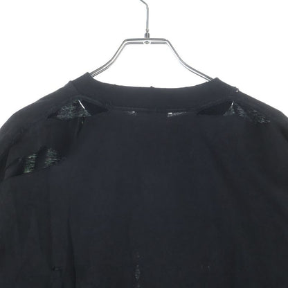 Balenciaga Logo Motif Emo T-Shirt Front Embroidery Crew Neck Short Sleeve