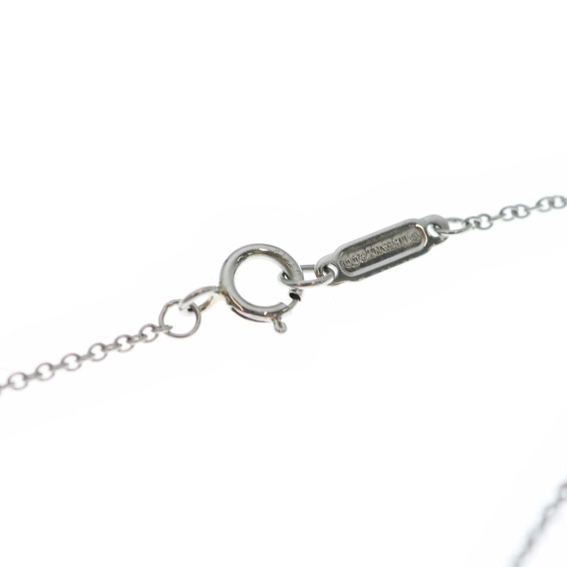 Tiffany & Co Fleur de Lis Diamond Necklace Pendant Chain Silver