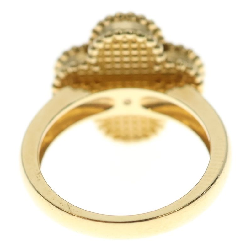 Van Cleef & Arpels Vintage Alhambra Mother of Pearl Diamond Yellow Gold Ring
