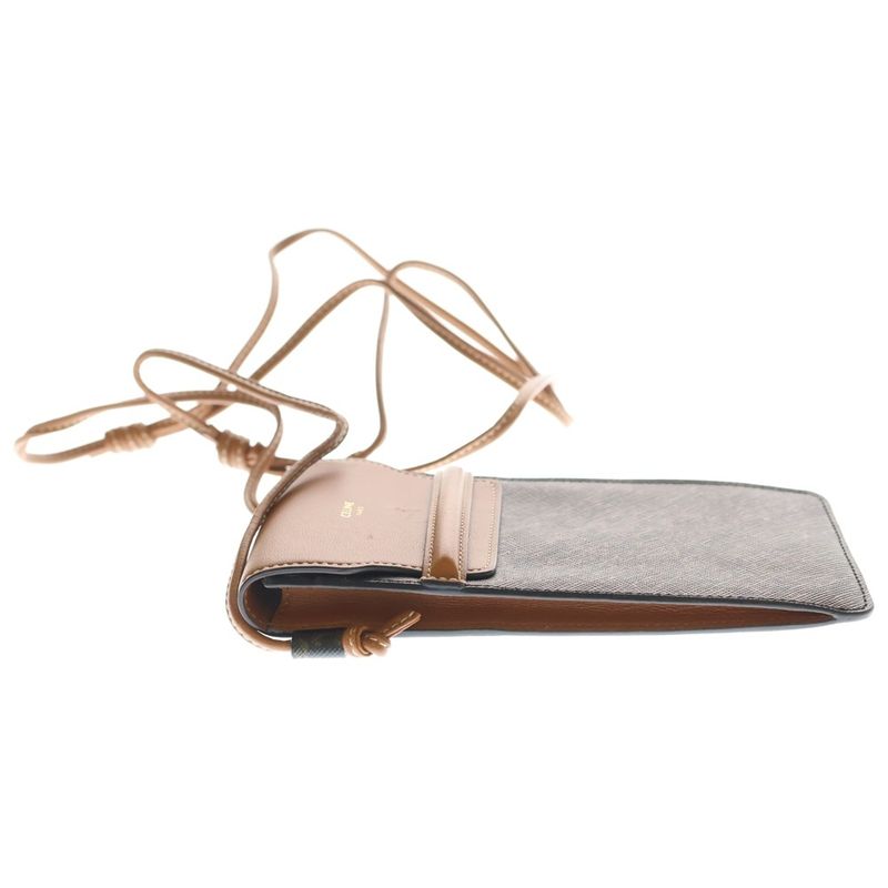 Celine Triomphe Mobile Pouch Mini Shoulder Bag Brown Leather
