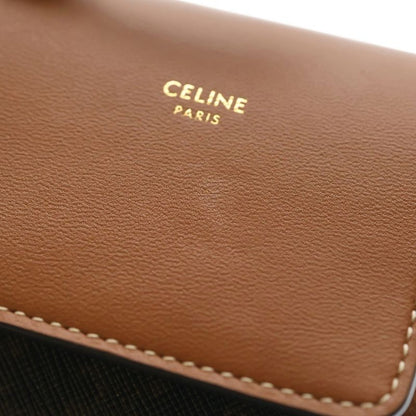 Celine Triomphe Mobile Pouch Mini Shoulder Bag Brown Leather