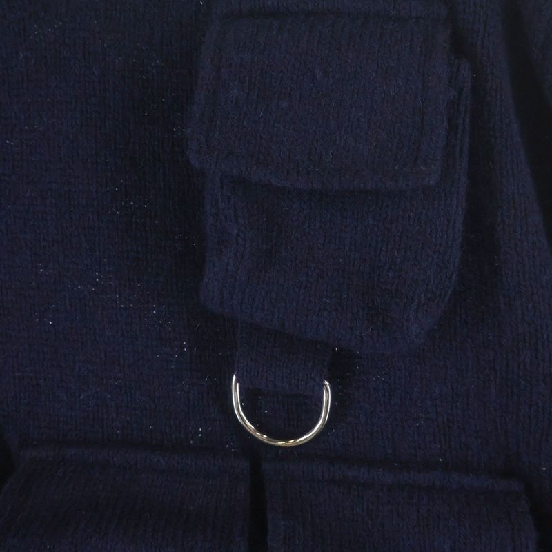 Prada Shetland Wool Crew Neck Sweater Knit Navy