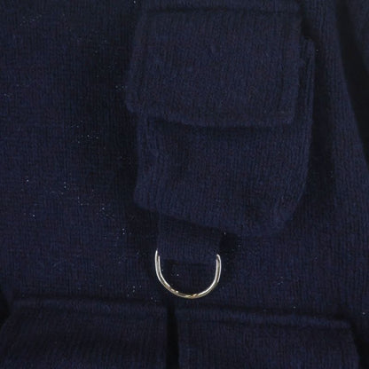 Prada Shetland Wool Crew Neck Sweater Knit Navy