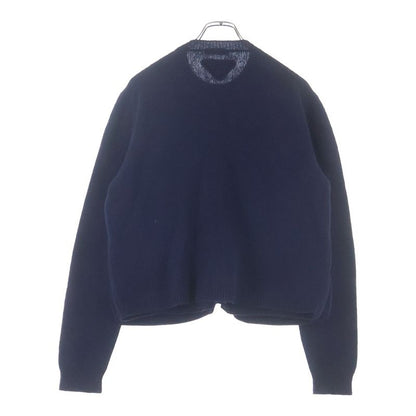 Prada Shetland Wool Crew Neck Sweater Knit Navy