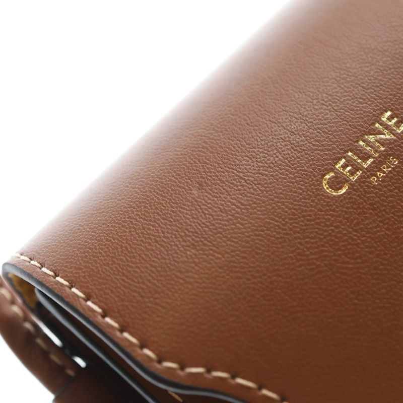 Celine Sunglasses Case Mini Shoulder Bag Brown Leather
