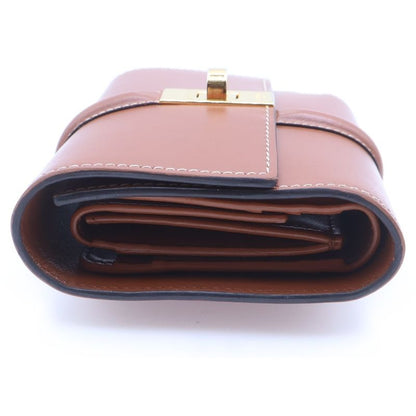 Celine Small Trifold Wallet Compact Brown Camel Leather