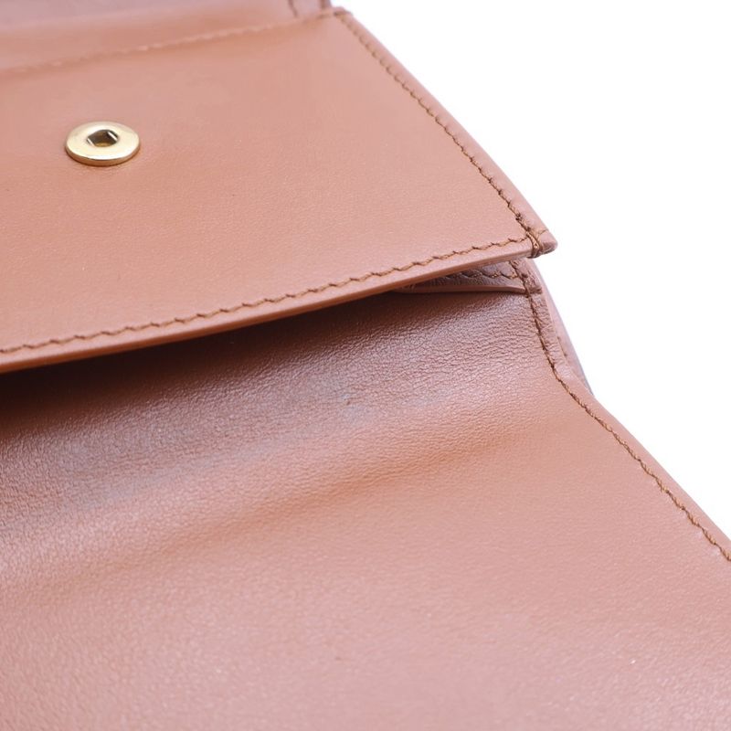 Celine Small Trifold Wallet Compact Brown Camel Leather