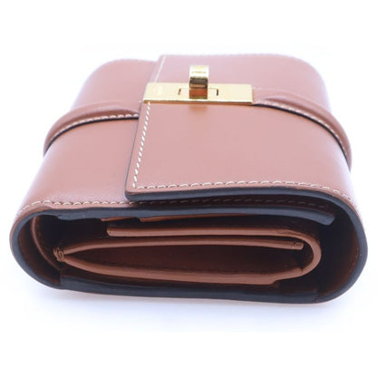 Celine Small Trifold Wallet Compact Brown Camel Leather