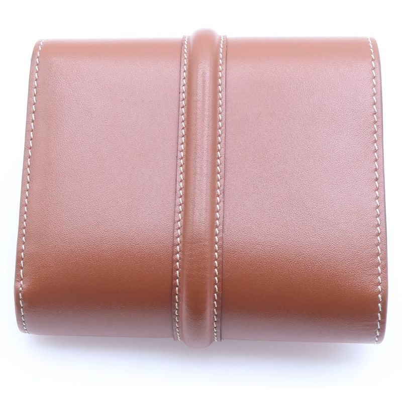 Celine Small Trifold Wallet Compact Brown Camel Leather