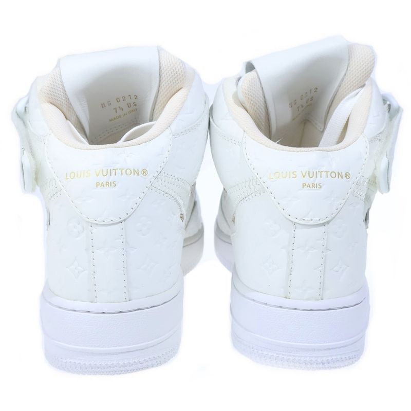 Louis Vuitton Air Force 1 Mid Monogram Leather Cut Sneakers