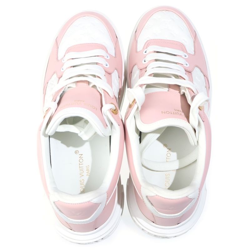 Louis Vuitton Time Out Sneaker Monogram Low Cut Sneakers Pink White