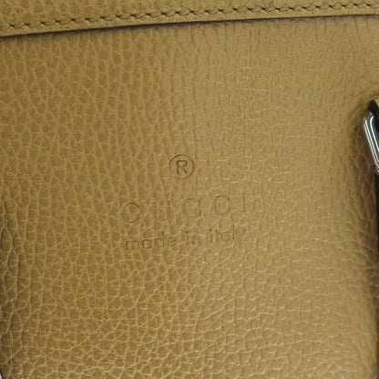 Gucci 2-Way Log Leather Shoulder Bag Beige