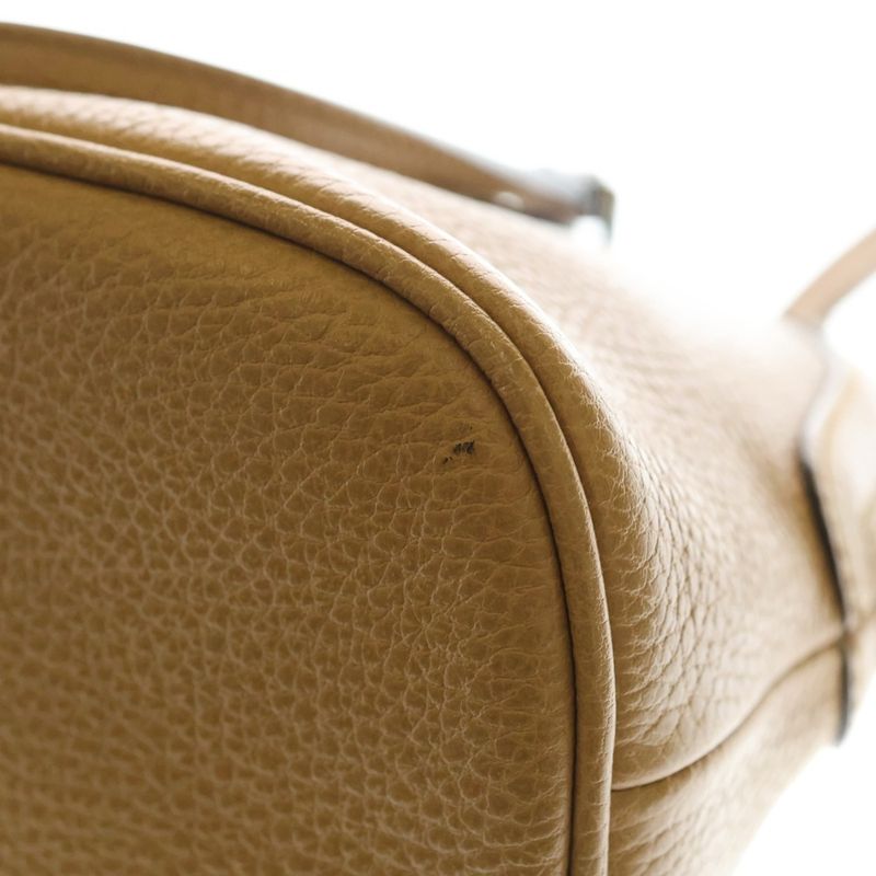 Gucci 2-Way Log Leather Shoulder Bag Beige