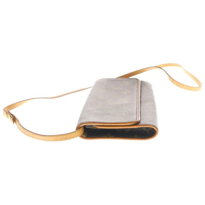 Louis Vuitton Monogram Pochette Twin GM Mini Shoulder Bag Brown Leather