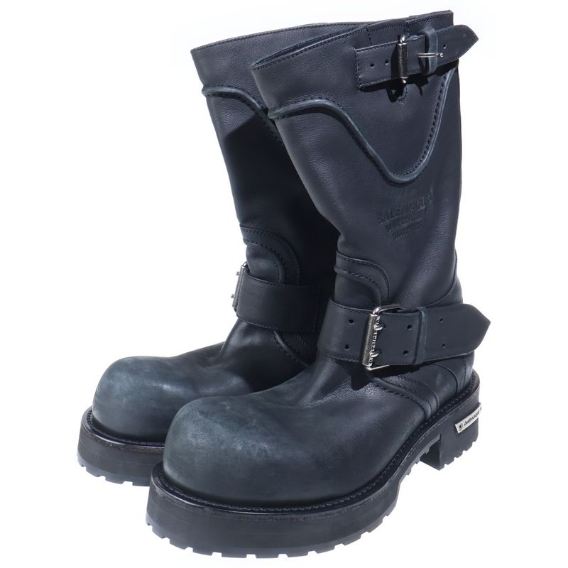 Balenciaga Venom Leather Long Boots Black