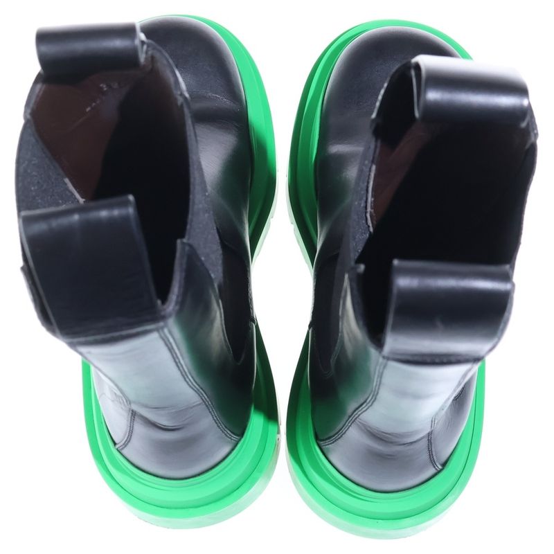 Bottega Veneta Tire Chelsea Boots Side Gore Black Green