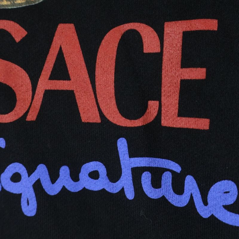 Versace Signature Medusa Logo Print Pullover Hoodie Black Sweater