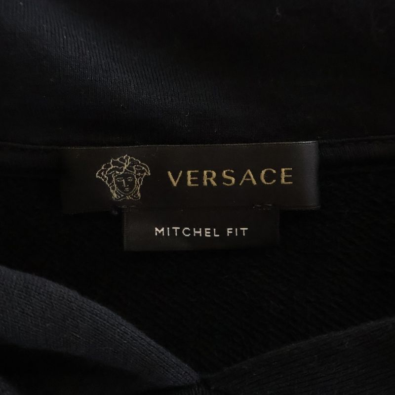 Versace Signature Medusa Logo Print Pullover Hoodie Black Sweater