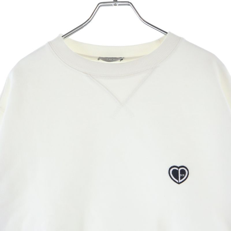 Dior Homme Front CD Logo Embroidery Crew Neck Sweatshirt White Sneaker