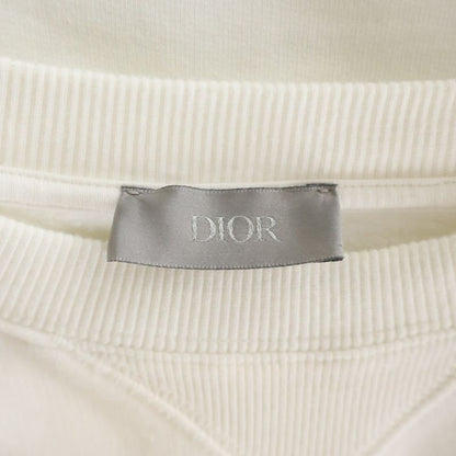 Dior Homme Front CD Logo Embroidery Crew Neck Sweatshirt White Sneaker