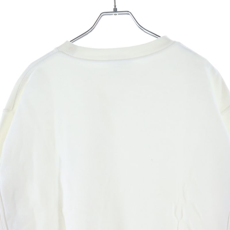 Dior Homme Front CD Logo Embroidery Crew Neck Sweatshirt White Sneaker