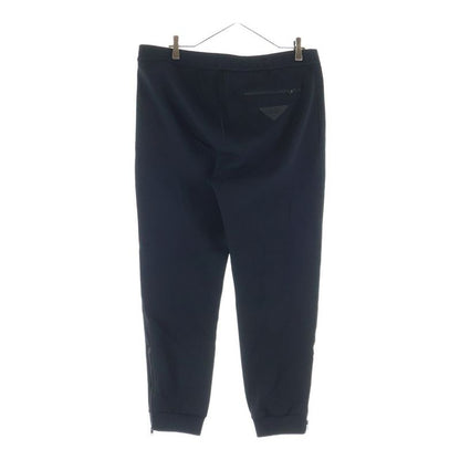 Prada Track Pants Rubber Triangle Logo Zip Easy Black