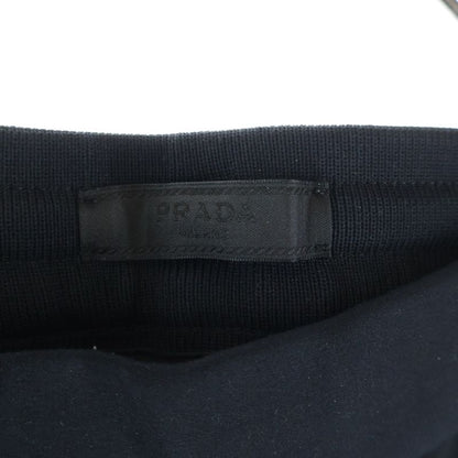 Prada Track Pants Rubber Triangle Logo Zip Easy Black