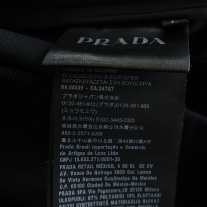 Prada Track Pants Rubber Triangle Logo Zip Easy Black