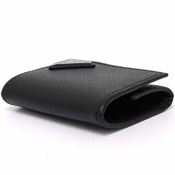 Prada Saffiano Triangle Coin Purse Black