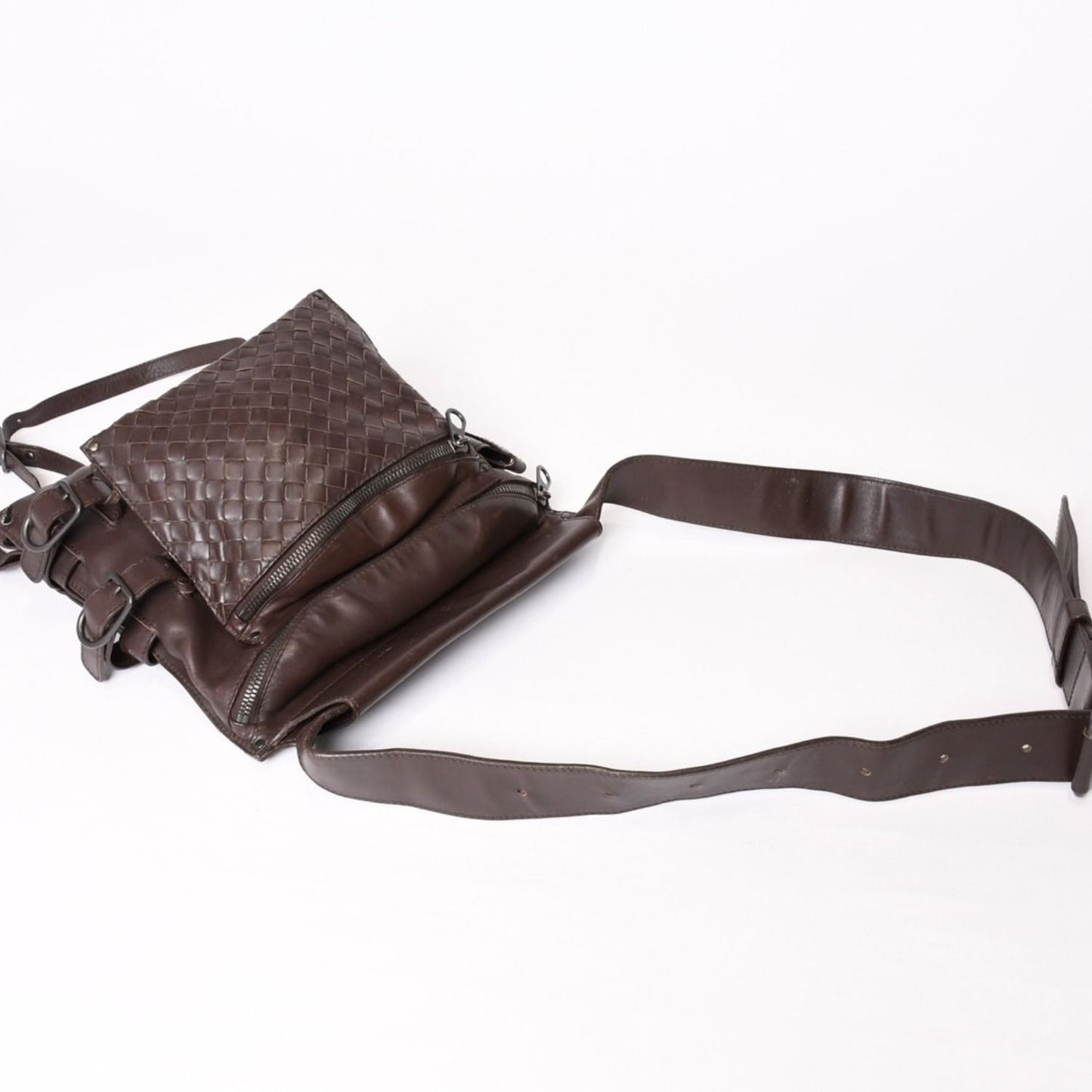 Bottega Veneta Intrecciato Waist Bag Brown Leather Antique — view 7