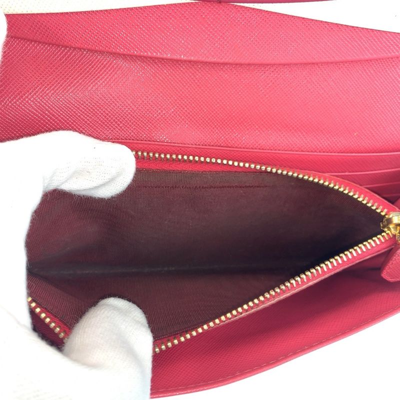 Prada Saffiano Black Pink Leather Wallet